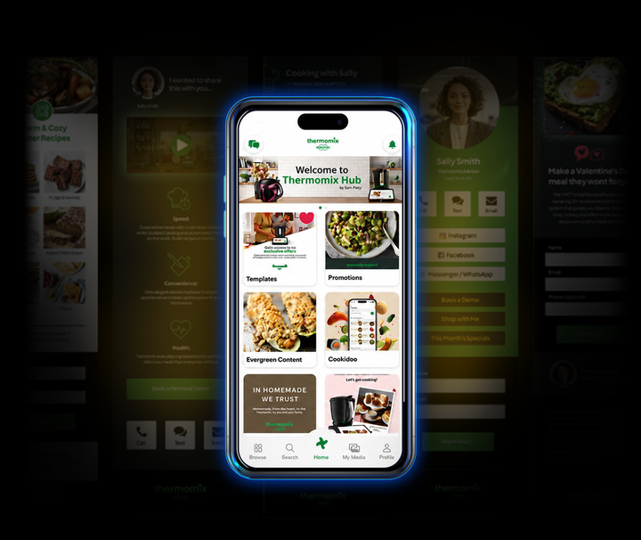 The Thermomix UK and Ireland advisor platform shown on a phone